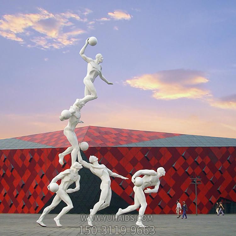 户外广场玻璃钢抽象运动打球的人物景观博鱼网页版