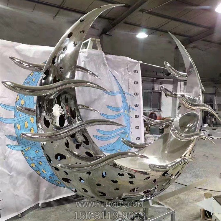 抽象户外园林不锈钢镂空景观圆环博鱼网页版