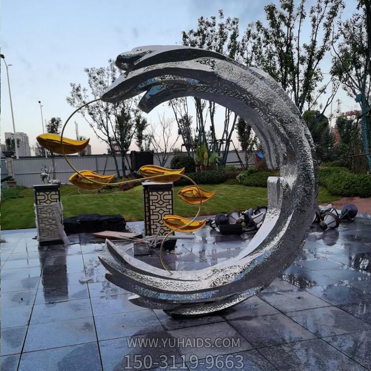 喷泉水景水帘不锈钢圆环摆件博鱼网页版