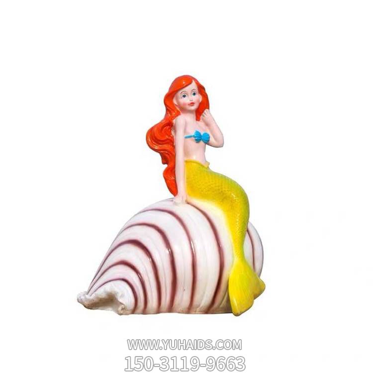 户外景观玻璃钢彩绘坐在海螺上面的美人鱼博鱼网页版