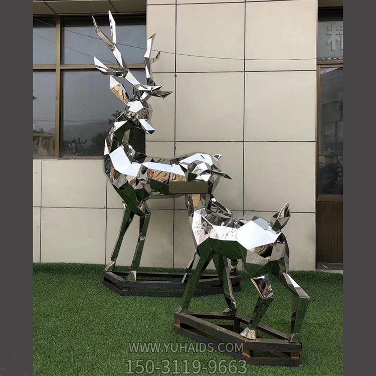 不锈钢几何块面抽象梅花鹿博鱼网页版