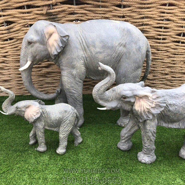 玻璃钢大象 仿真动物博鱼网页版摆件