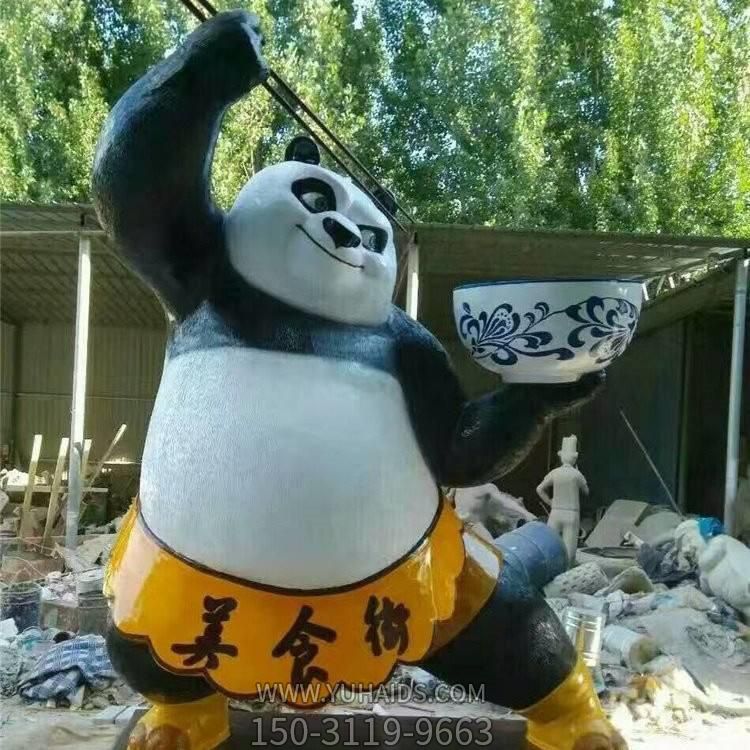 美食街玻璃钢卡通功夫熊猫博鱼网页版