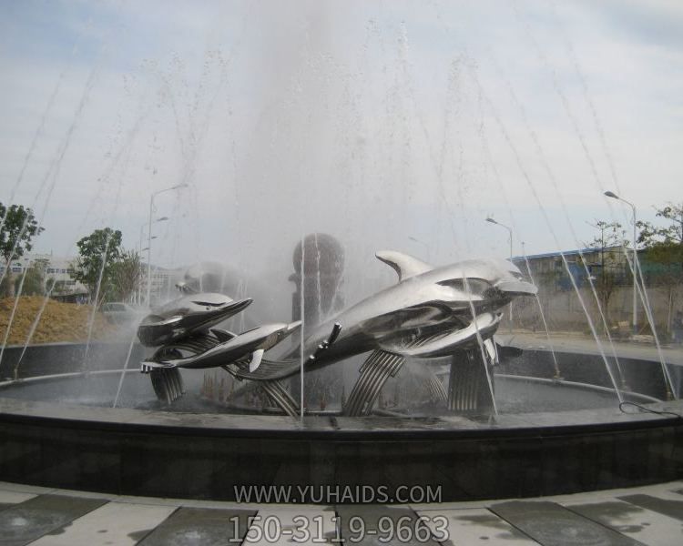 户外广场水景不锈钢镜面海豚博鱼网页版