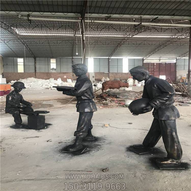 城市街道玻璃钢仿铜情景人物博鱼网页版