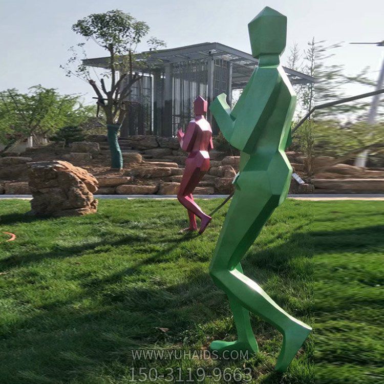 公园户外不锈钢几何园林景观抽象人物博鱼网页版