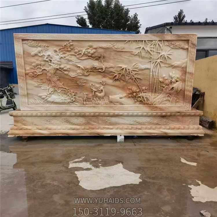 庭院别墅晚霞红石雕园林景观影壁博鱼网页版