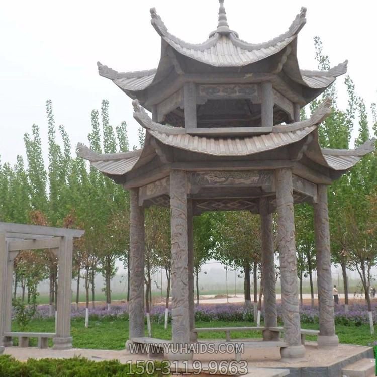 花园装饰青石雕刻仿古建筑二层休息凉亭博鱼网页版