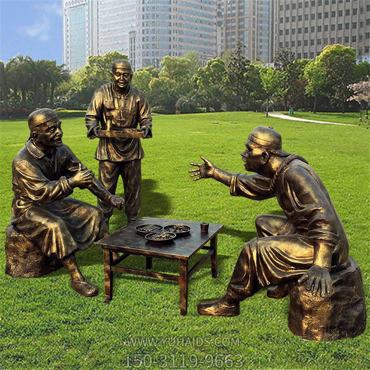 划拳，玻璃钢仿铜民俗生活情景博鱼网页版