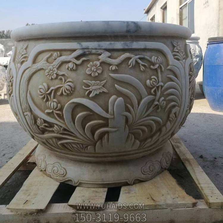 大理石石雕户外园林摆件鱼缸博鱼网页版