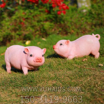 游乐园两只玻璃钢彩绘猪博鱼网页版