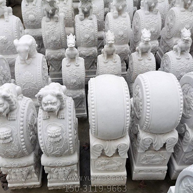 汉白玉大理石雕刻各种样式 庭院别墅门口摆放抱鼓石博鱼网页版