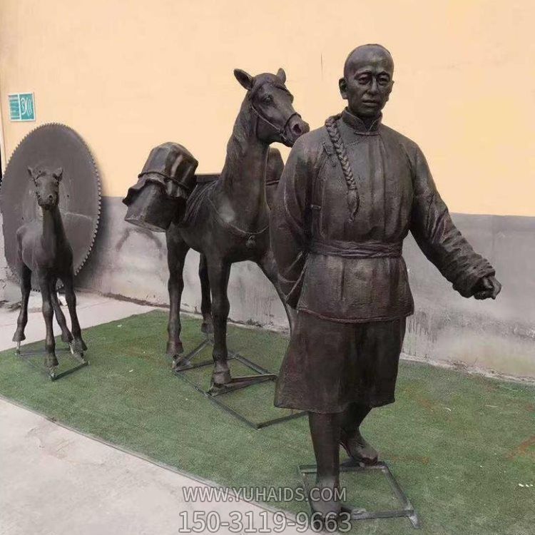 商业街铸铜人物 户外庭院民俗人物摆件 城市园林景观博鱼网页版