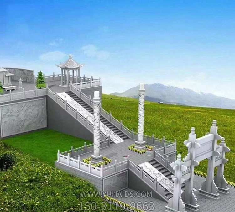 墓园摆放大理石华表柱的雕刻博鱼网页版