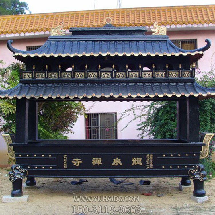 寺庙祠堂大型铸铜新中式二层宝顶烧香进宝香炉摆件博鱼网页版