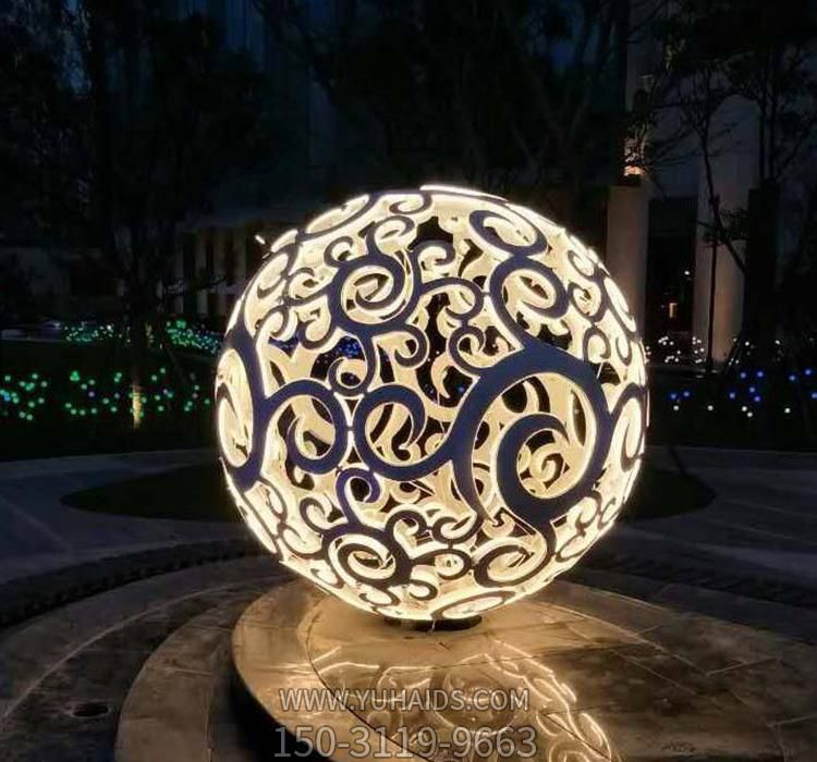 不锈钢城市夜晚发光镂空球博鱼网页版