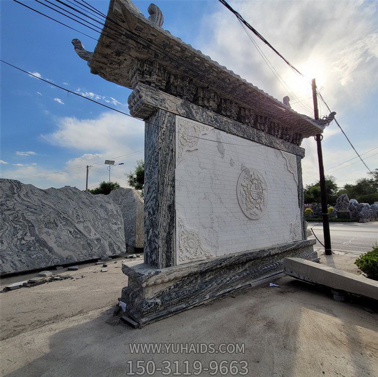 天然石材大理石浮雕别墅庭院玄关摆放中式背影墙壁画博鱼网页版
