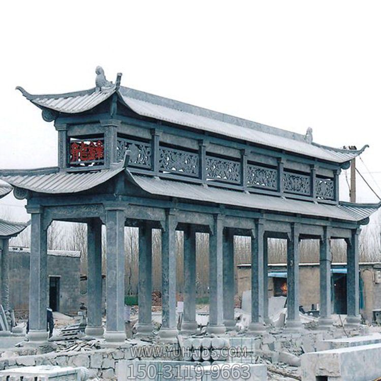园林天然大理石浮雕复古建筑二层长廊凉亭博鱼网页版