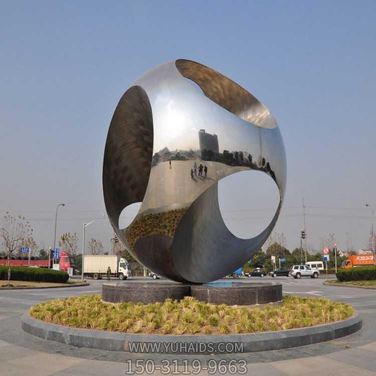 广场不锈钢镂空创意圆球体博鱼网页版户外园林摆件