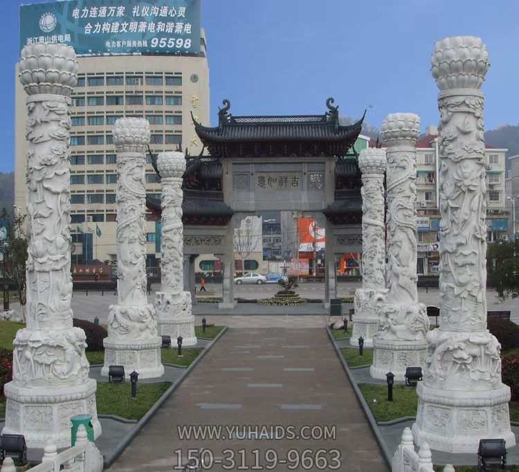 景区小镇古建筑门楼盘龙柱博鱼网页版