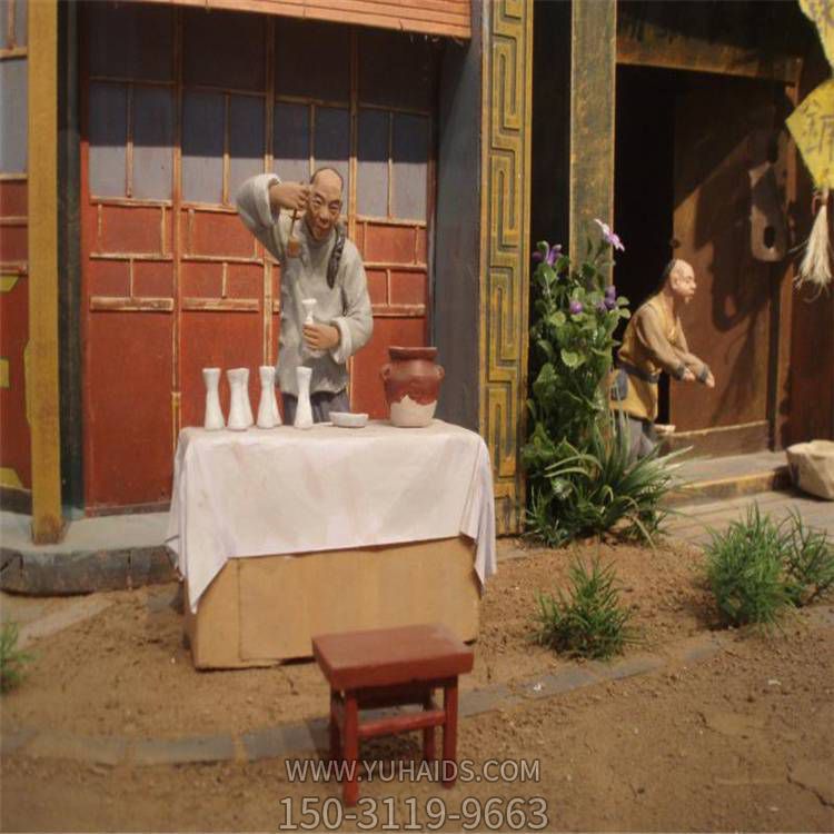 玻璃钢古代商业街民俗人物博鱼网页版 室内装饰微景观博鱼网页版摆件