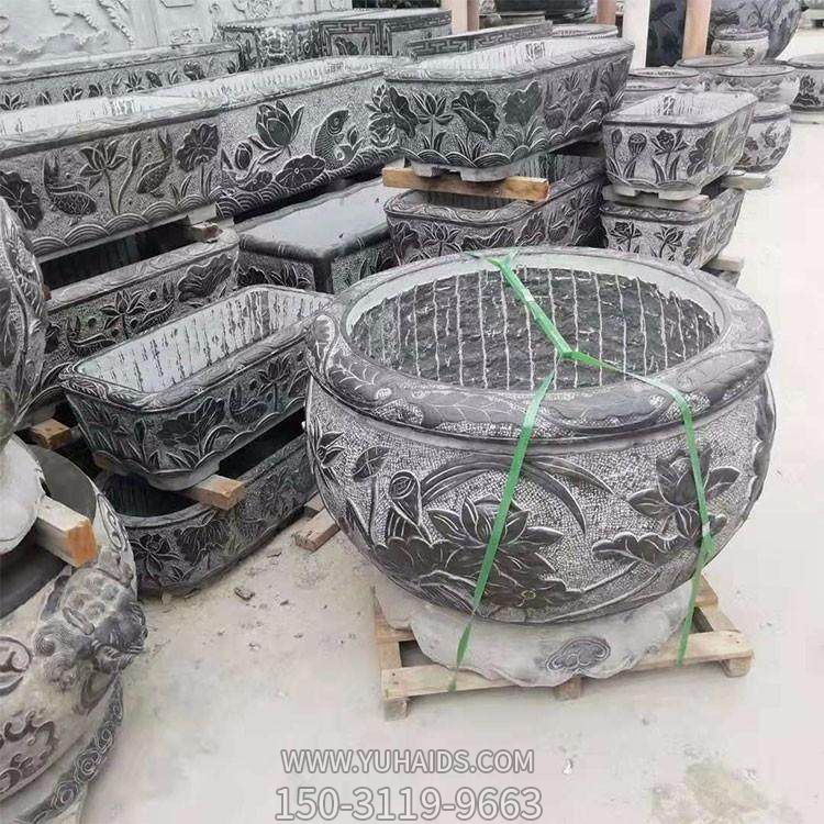 庭院养鱼石缸 长方形仿古雕刻鱼缸博鱼网页版