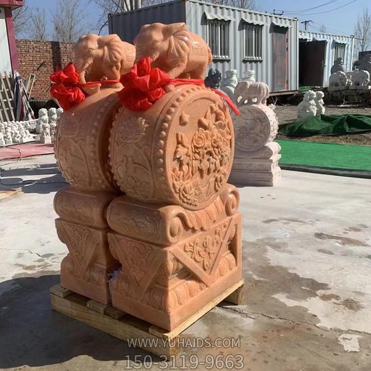 晚霞红石雕浮雕大型抱鼓石博鱼网页版