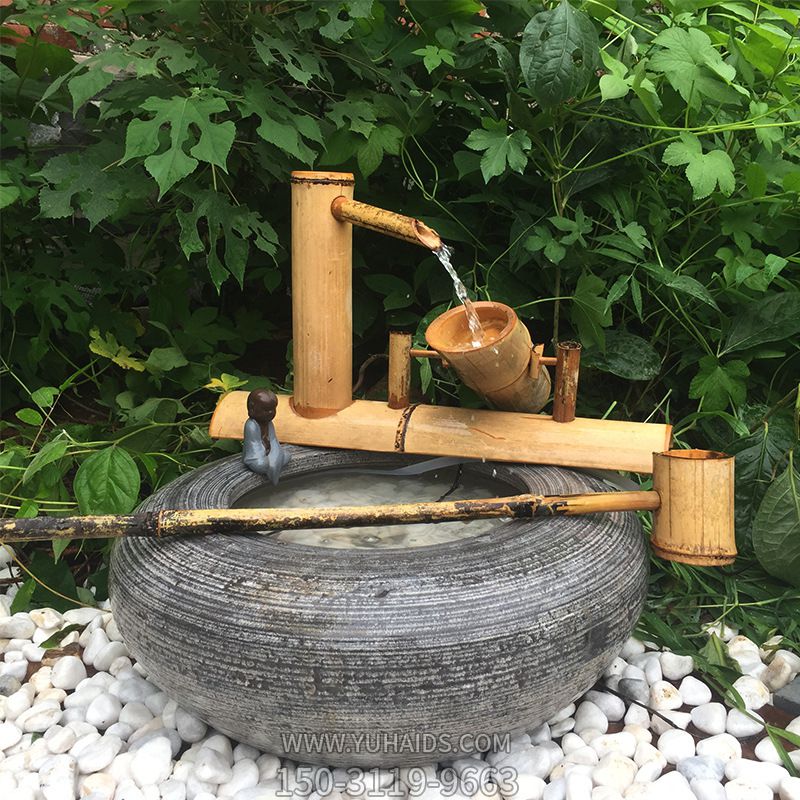 日式庭院景观石钵石槽禅意流水摆件养鱼石盆鱼缸水景博鱼网页版