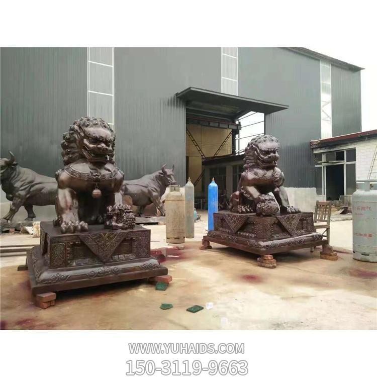 工厂企业铜雕门口一对镇宅招财狮子博鱼网页版