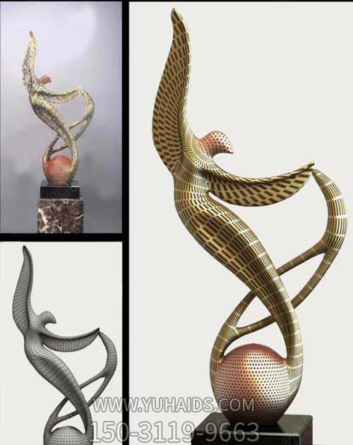 跳舞蹈博鱼网页版-装饰工艺品不锈钢起舞抽象博鱼网页版