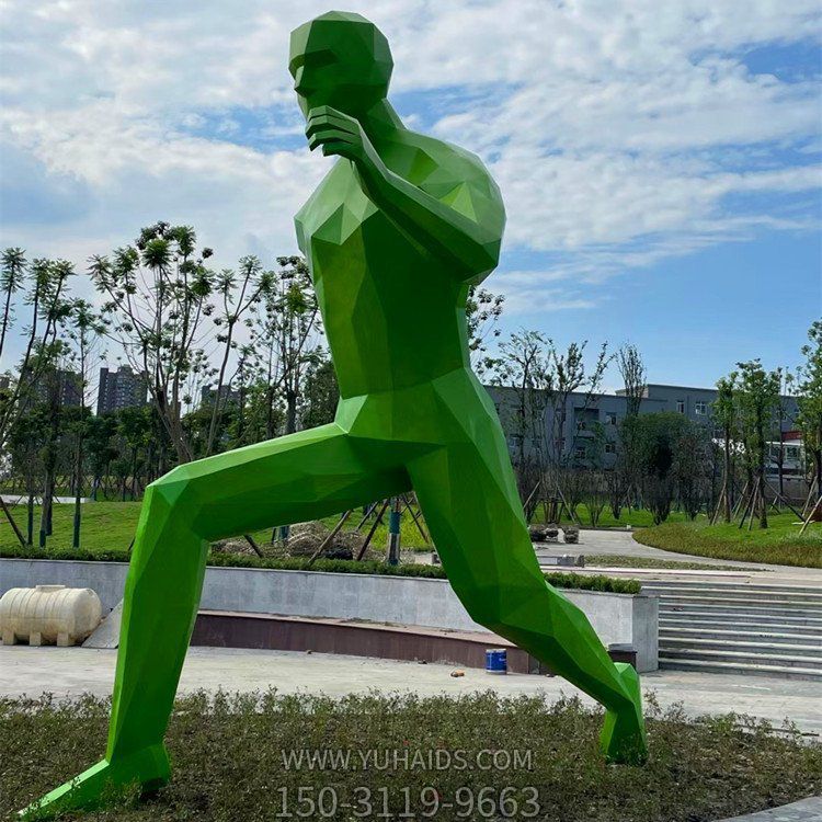 玻璃钢彩绘几何抽象运动人物广场景观小品博鱼网页版