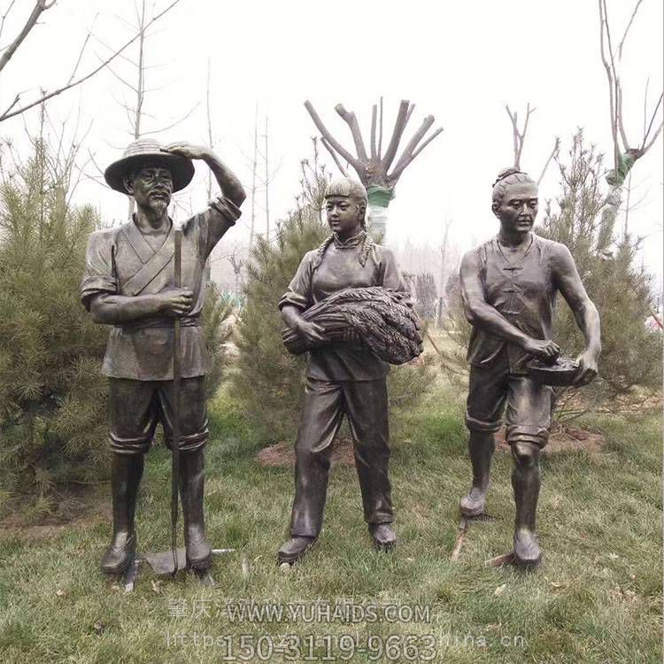 玻璃钢仿铜民俗农民干农活的情景小品博鱼网页版