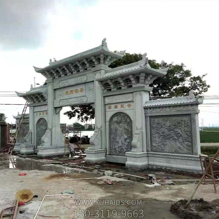 青石浮雕壁画苏氏江南庭院仿古建筑门牌楼博鱼网页版