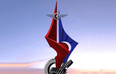 广场创意仿鼻尖不锈钢齿轮博鱼网页版