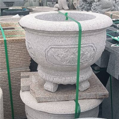 庭院摆放花岗岩雕刻中式花盆博鱼网页版