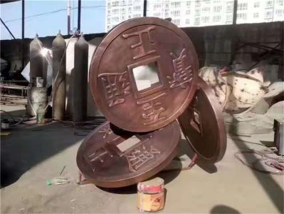 景区创意不锈钢仿铜大型户外景观铜钱博鱼网页版