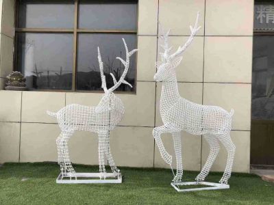 户外景区创意镂空铁艺梅花鹿博鱼网页版