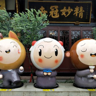 园林商场玻璃钢卡通十二生肖摆件