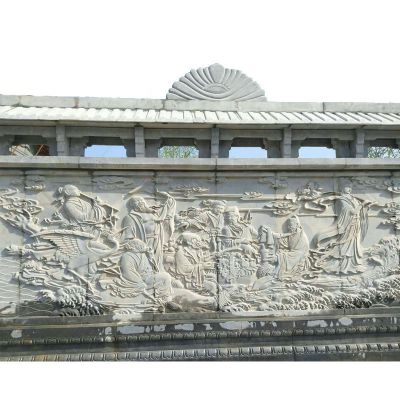 寺庙浮雕墙画八仙过海户外园林景观八仙博鱼网页版