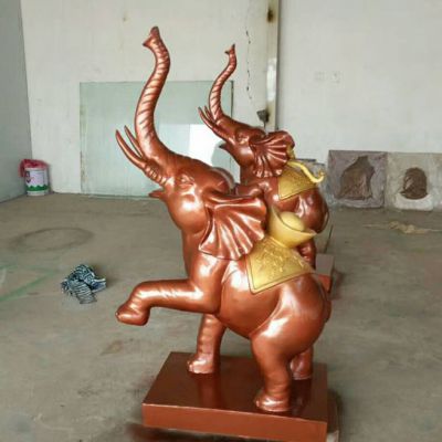 商场创意玻璃钢仿铜室内景观装饰品美陈摆件镇宅招财大象博鱼网页版