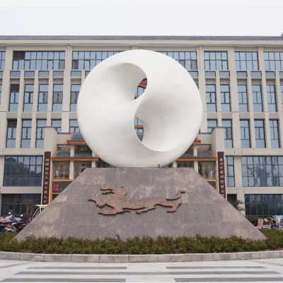 工厂企业大型不锈钢抽象圆环博鱼网页版