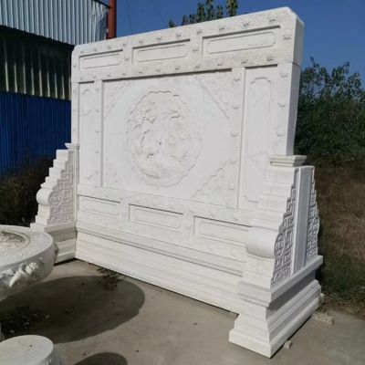天然大理石浮雕别墅园林入门玄关壁影博鱼网页版