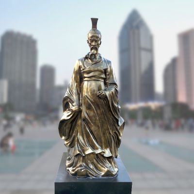 学院仿铜玻璃钢杰出诗人镀金屈原博鱼网页版像