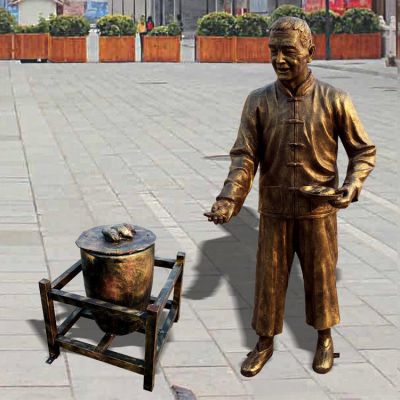 景区街边装饰玻璃钢民俗小吃商贩人物博鱼网页版