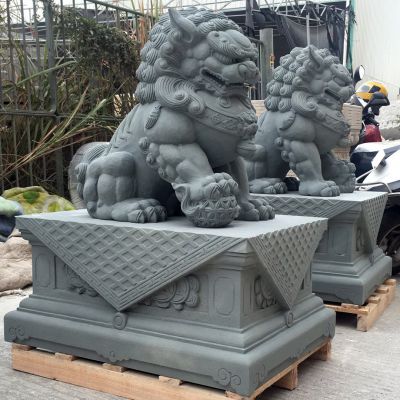 寺庙大型仿真动物青石石雕狮子博鱼网页版