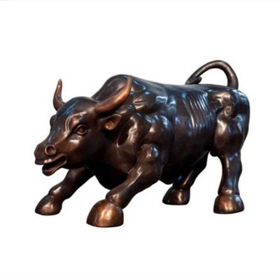 玻璃钢仿铜华尔街牛街道户外摆放
