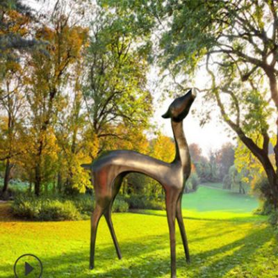 户外园林抽象动物景观玻璃钢仿铜小鹿博鱼网页版