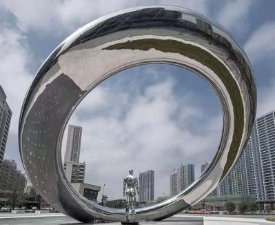 不锈钢镜面户外广场城市大型圆环