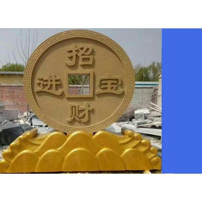 玻璃钢仿铜招财进宝铜钱园林广场景观博鱼网页版