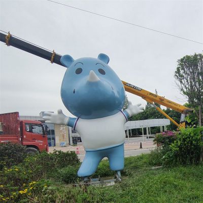 城市广场草坪玻璃钢彩绘卡通吉祥物博鱼网页版